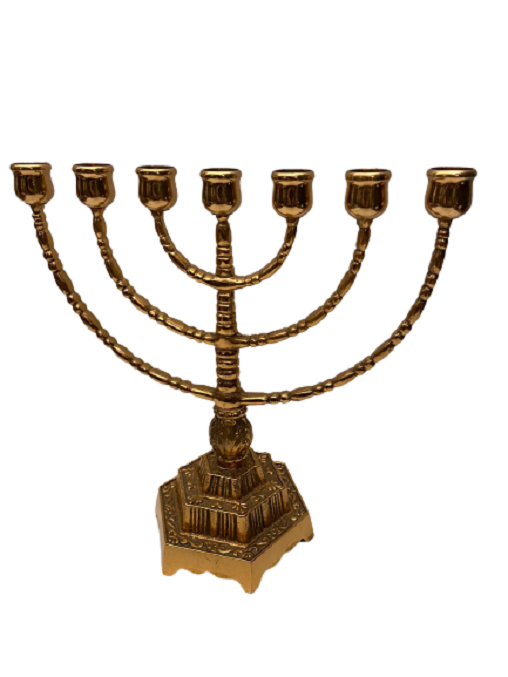 JARUSALEM İSRAİL YAHUDİ ŞAMDANI  PİRİNÇ İŞLEMELİ YEDİ KOLLU ŞAMDAN