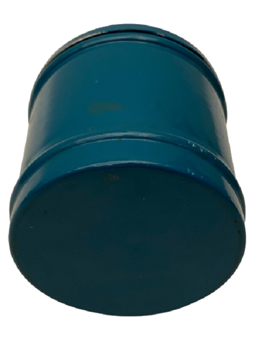 MAVİ METAL KAPAKLI BERBER  PAMUK SAKLAMA KUTU