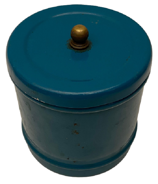 MAVİ METAL KAPAKLI BERBER  PAMUK SAKLAMA KUTU