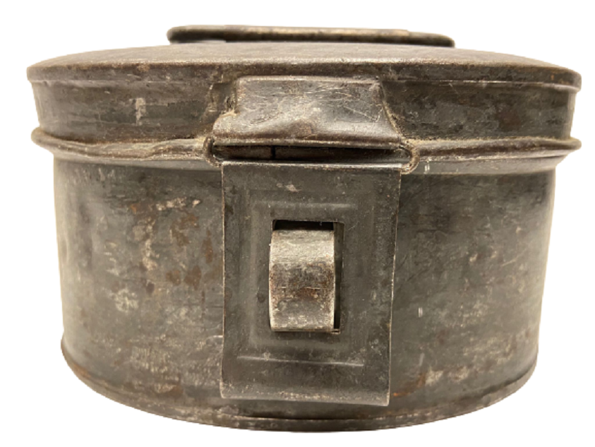 SEFERTAS 1910 BAKIR KAPAKLI EKMEK  SAKLAMA KABI  YEMEK  İÇİN KULLANILAN KAPAKLI ERZAK KUTUSU