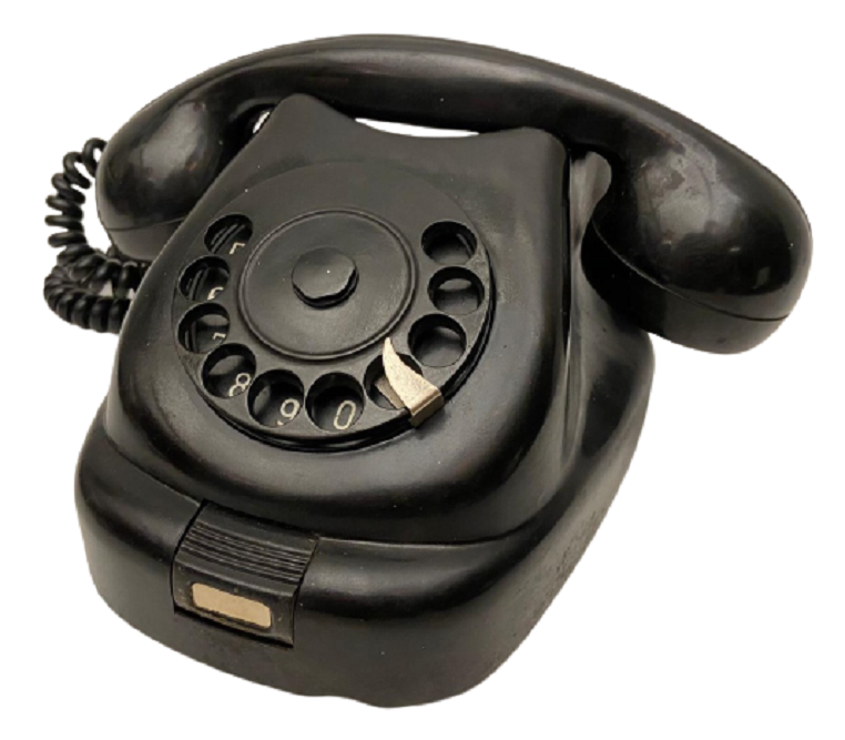 1964 ÜRETİMİ SİYAH BAKALİT ÇEVİRMELİ ANALOK MEKANİK TELEFON