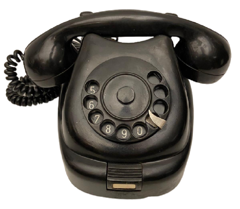 1964 ÜRETİMİ SİYAH BAKALİT ÇEVİRMELİ ANALOK MEKANİK TELEFON