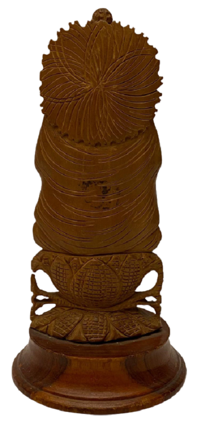 1950 AHŞAP TAMAMI  EL OYMA ALTI DAİRESEL KAİDELİ HİNT MİTOLOJİK TANRISI ŞİVA 