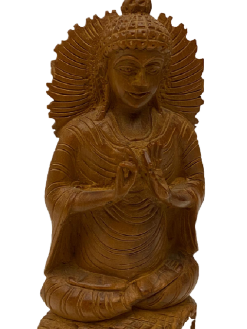 1950 AHŞAP TAMAMI  EL OYMA ALTI DAİRESEL KAİDELİ HİNT MİTOLOJİK TANRISI ŞİVA 