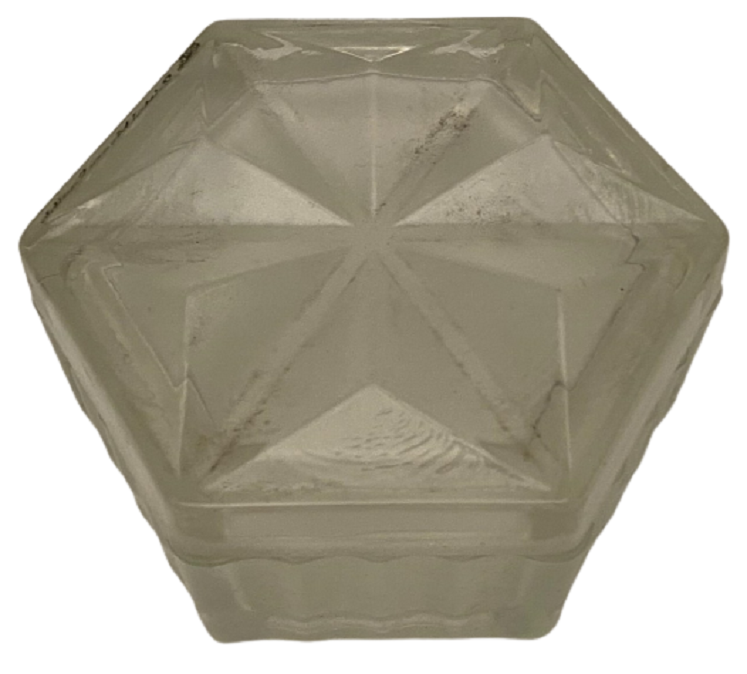 1900 OSMANLI BRİSTOL MYERS SQUİBB KRİSTAL BUZLU KAPAKLI KAB