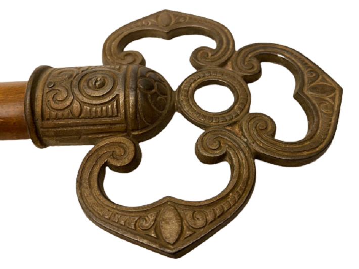 1960 BÜYÜK BOY ANAHTAR AHŞAP VE METALDAN PARÇALARDAN OLUŞAN TERMOMETRE