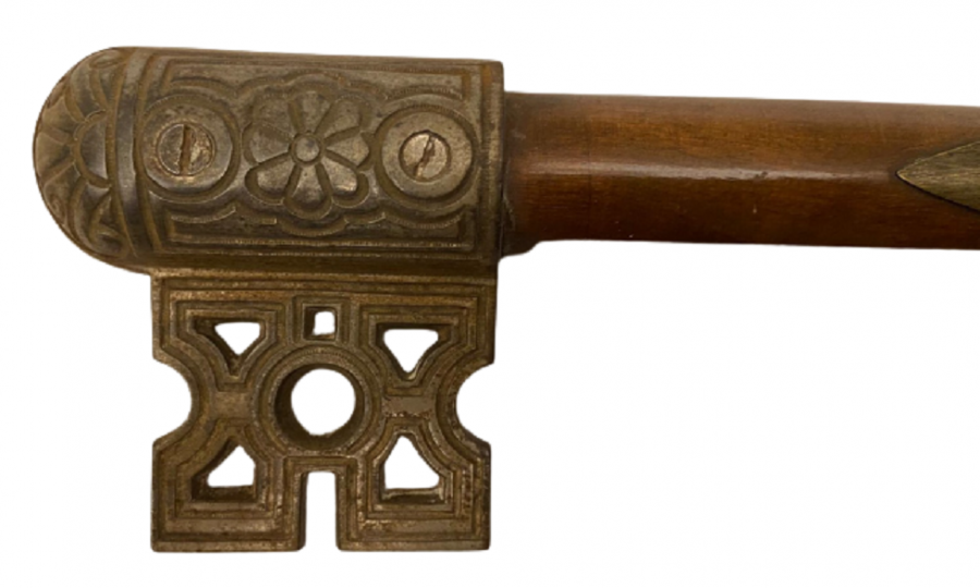 1960 BÜYÜK BOY ANAHTAR AHŞAP VE METALDAN PARÇALARDAN OLUŞAN TERMOMETRE