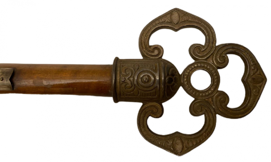 1960 BÜYÜK BOY ANAHTAR AHŞAP VE METALDAN PARÇALARDAN OLUŞAN TERMOMETRE