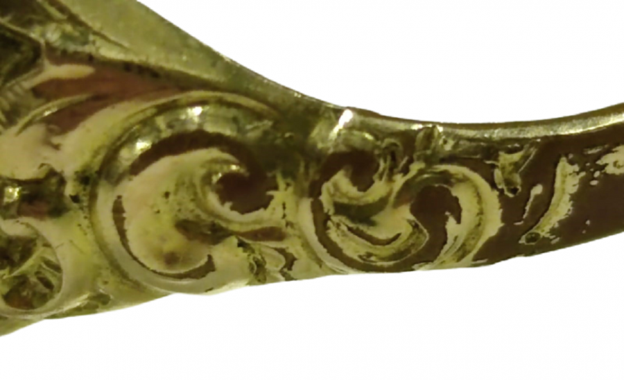 1940 G P İNSİYAL DAMGALI ALTIN KAPLAMA İŞLEMELİ YÜZÜK