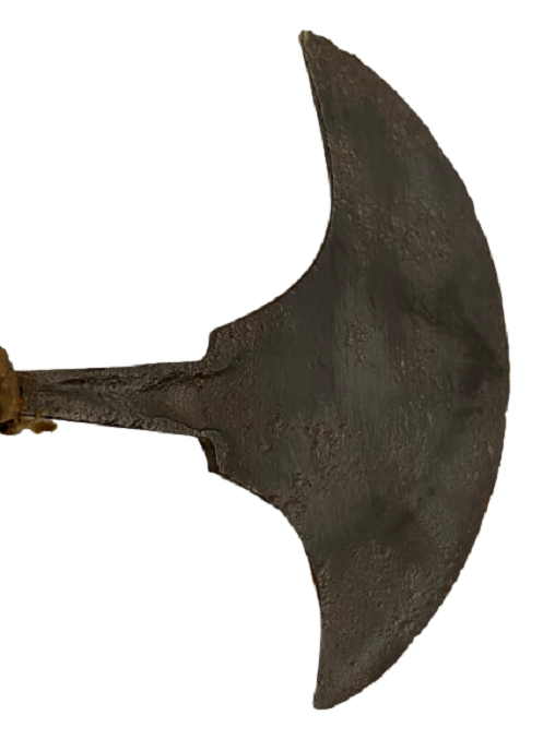 1900 OSMANLI AHŞAP SAPLI SICAK DÖGME DEMİRDEN EGER DERİ KÖSELE KESME TRAŞLAMA EL  ALETİ