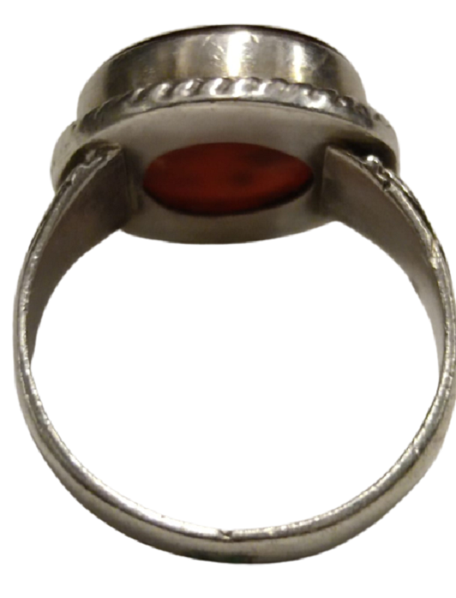 OSMANLI GÜMÜŞ EL KAZIMA AKİK TAŞLI ERKEK YÜZÜK  "YA ALLAH YA HAK"  YAZMAKTADIR