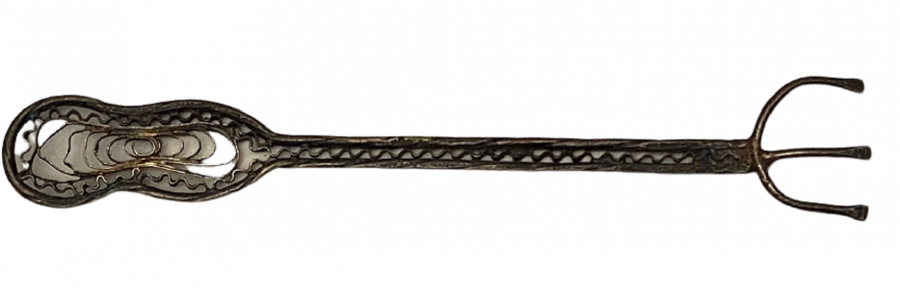 OSMANLI GÜMÜŞ TELKARİ TUĞRALI 8 PARÇA ÇAY SETİ 58.32 GR