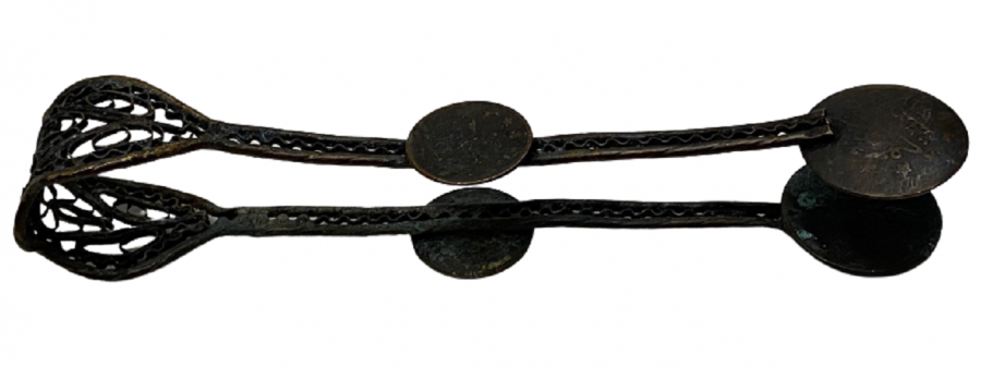 OSMANLI GÜMÜŞ TELKARİ TUĞRALI 8 PARÇA ÇAY SETİ 58.32 GR