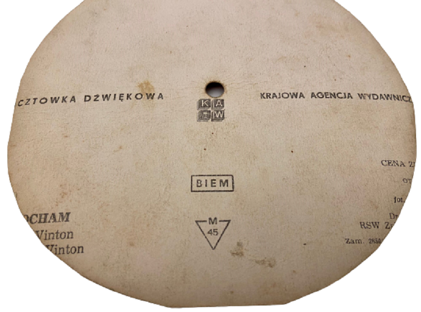 1950 POCZTOWKA DZWIEKOWA KRAJOWA AGENCJA WYDAWNICZ YAZILI ÖZEL KAĞIT PLAK