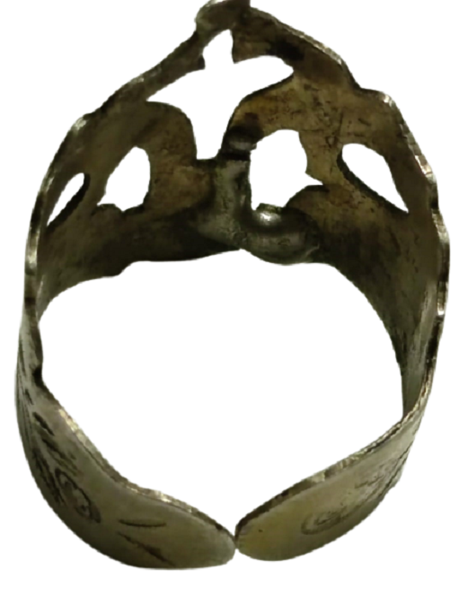 1800 OSMANLI TURALI DAMGALI SAVATLI TESTERE İŞİ TAC TASARIM SANAT ESERİ YÜZÜK