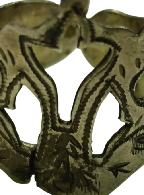 1800 OSMANLI TURALI DAMGALI SAVATLI TESTERE İŞİ TAC TASARIM SANAT ESERİ YÜZÜK