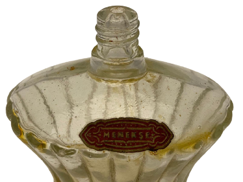 1950 YERLİ MENEKŞE ETİKETLİ CAM KAPAKLI  KOLONYA ŞİŞESİ