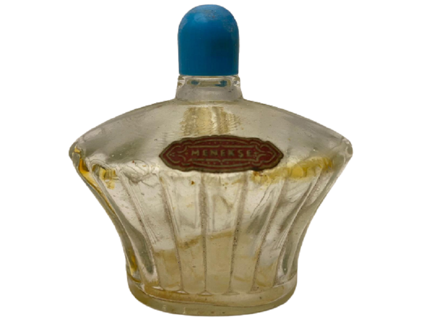 1950 YERLİ MENEKŞE ETİKETLİ CAM KAPAKLI  KOLONYA ŞİŞESİ