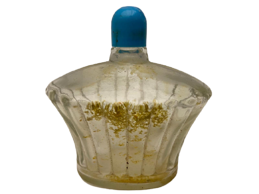 1950 YERLİ MENEKŞE ETİKETLİ CAM KAPAKLI  KOLONYA ŞİŞESİ