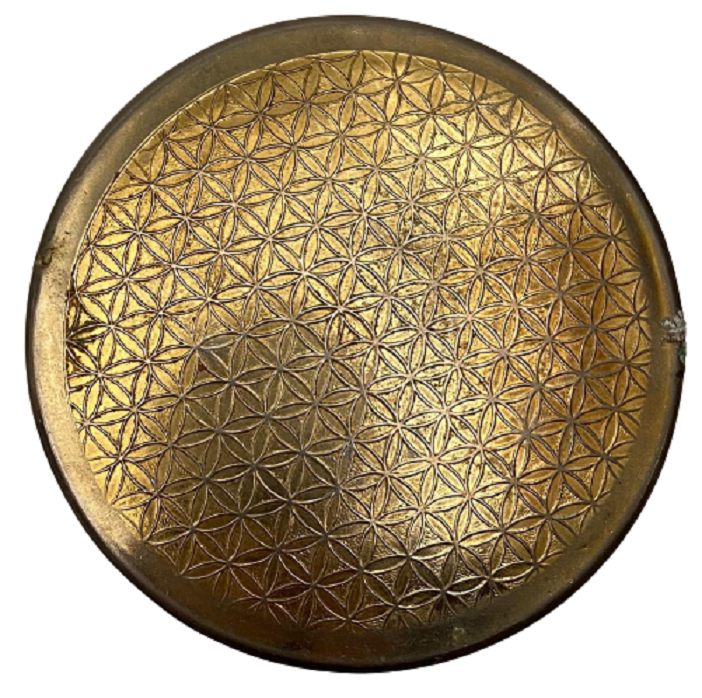 1950 RECUERDO DF  ÜZERİ ÇİÇEK MİNE TAŞ  İŞLEMELİ CANTA İÇERSİNDE TAŞINAN KAPAKLI BAYAN MAKYAJ AYNASI