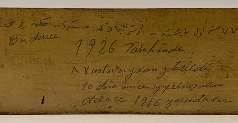 1916 AHŞAP ARKASINDA OSMANLICA YAZILAR BULUNAN MINIMUM MAXIMUM  CIVALI ODA İÇİ TERMOMETRE