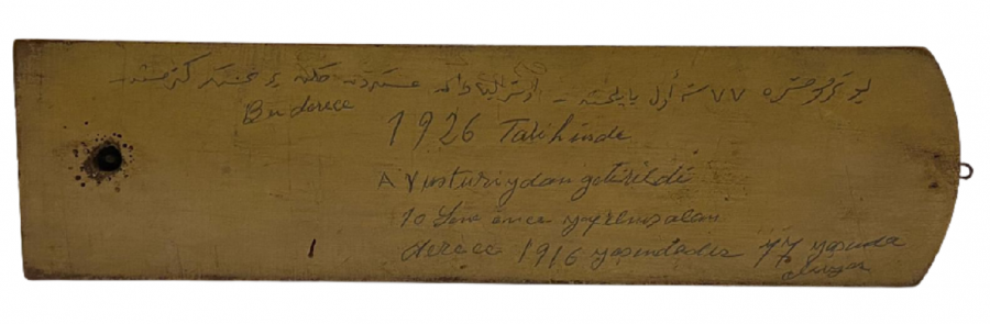 1916 AHŞAP ARKASINDA OSMANLICA YAZILAR BULUNAN MINIMUM MAXIMUM  CIVALI ODA İÇİ TERMOMETRE
