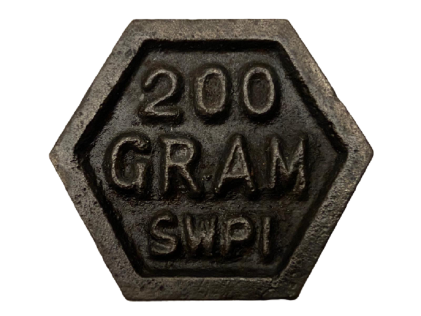 1940 DÖKÜM 200 GRAM 6 KÖŞELİ TEZARİ TARTI AĞIRLIĞI