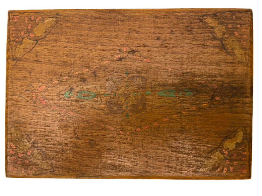 AHŞAP KIRLANGIC GECME ÜZERİ YANLARI EL SÜSLEME KAPAKLI PURO KUTUSU