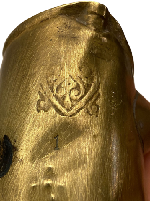 OSMANLI SULEYMANİYE  1 NUMARA BOYDA BRONZ ÜZERİ DAMGALI UZUN BORU SAPLI KAHVE PİŞİRME CEZVE