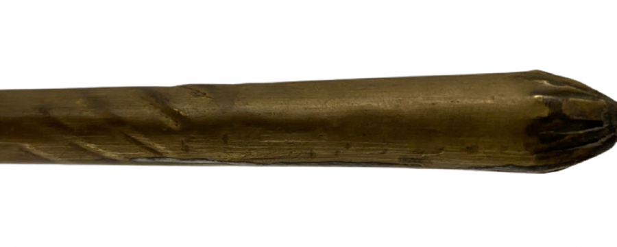 OSMANLI SULEYMANİYE  1 NUMARA BOYDA BRONZ ÜZERİ DAMGALI UZUN BORU SAPLI KAHVE PİŞİRME CEZVE