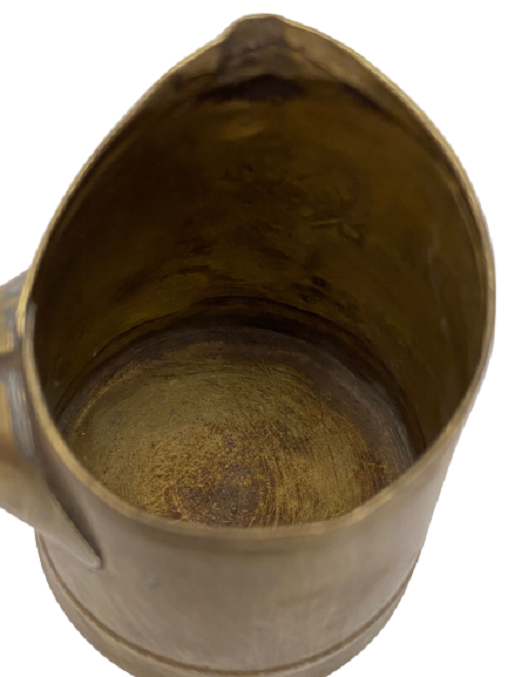 OSMANLI SULEYMANİYE  1 NUMARA BOYDA BRONZ ÜZERİ DAMGALI UZUN BORU SAPLI KAHVE PİŞİRME CEZVE