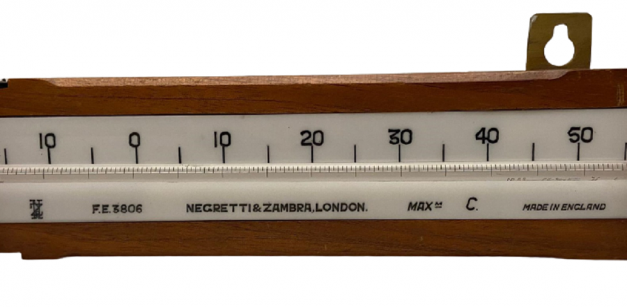 İNGİLİZ NEGRETTI & ZAMBRA LONDON MAXİMUM AHŞAP ÜZERİNE PORSELEN CIVALI TERMOMETRE