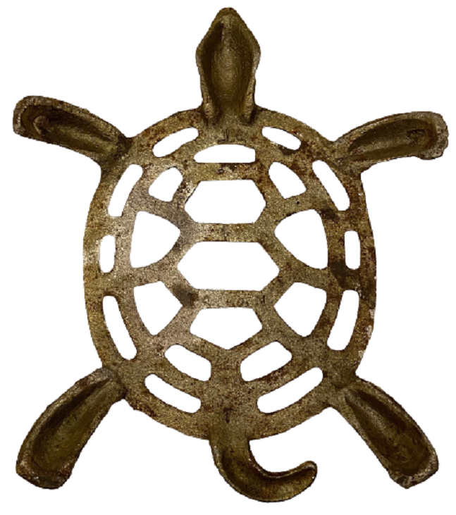 METAL KAPLUMBAĞA FORMUNDA İŞLEMELİ MASA ÜZERİ NİHALE