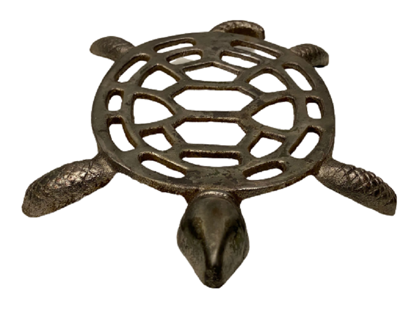 METAL KAPLUMBAĞA FORMUNDA İŞLEMELİ MASA ÜZERİ NİHALE