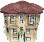 PAMUKBANK SERAMİK OSMANLI AHŞAP KONAK  EV ŞEKLİNDE KUMBARA