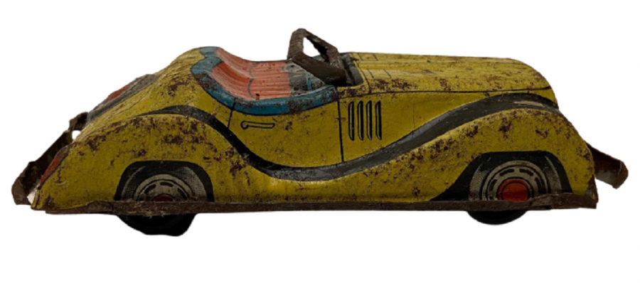 TÜRK MALI YERLİ ÜRETİM  ALASYA TENEKE OYUNCAK SPOR YARIŞ ARABASI 