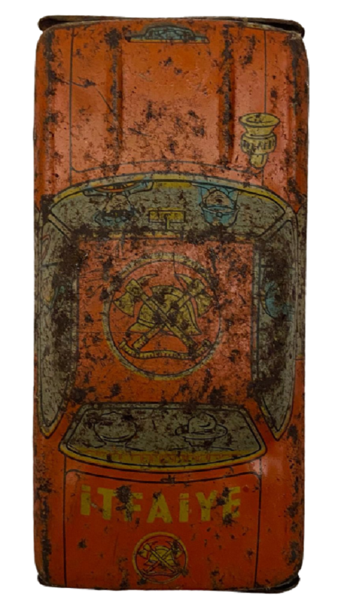 TÜRK MALI TENEKE YERLİ OYUNCAK M. BAYBÖRÜ  İTFAİYE ARACI