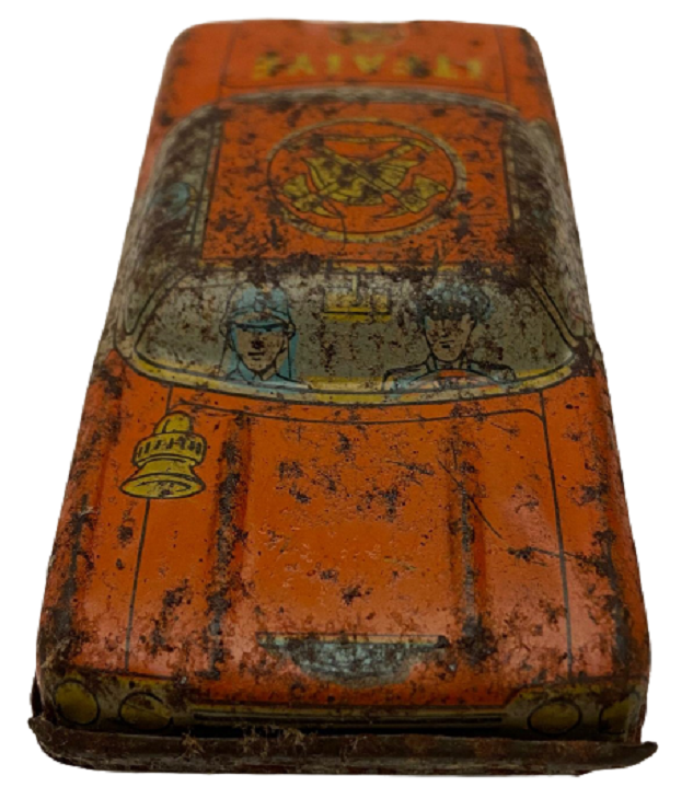 TÜRK MALI TENEKE YERLİ OYUNCAK M. BAYBÖRÜ  İTFAİYE ARACI