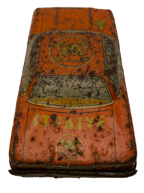 TÜRK MALI TENEKE YERLİ OYUNCAK M. BAYBÖRÜ  İTFAİYE ARACI