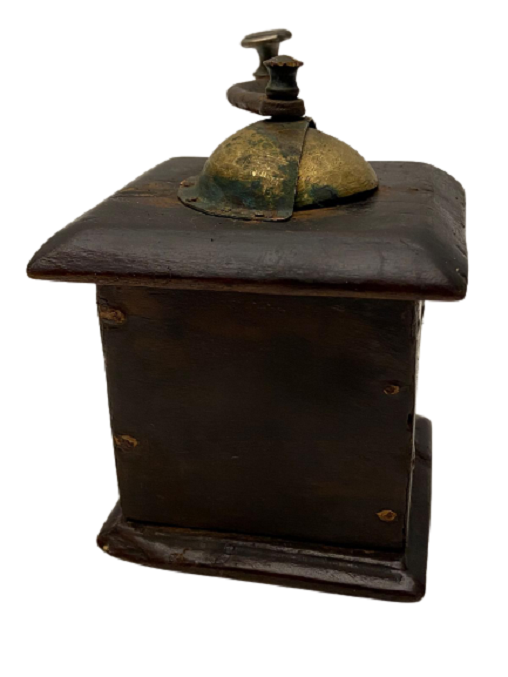 1900 OSMANLI AHŞAP UFAK BOY ÇEKMECELİ EL CEVİRMELİ CİFT İÇİMLİK TİRYAKİ KAHVE DEĞİRMENİ