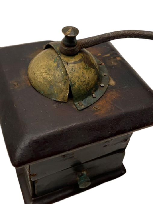 1900 OSMANLI AHŞAP UFAK BOY ÇEKMECELİ EL CEVİRMELİ CİFT İÇİMLİK TİRYAKİ KAHVE DEĞİRMENİ