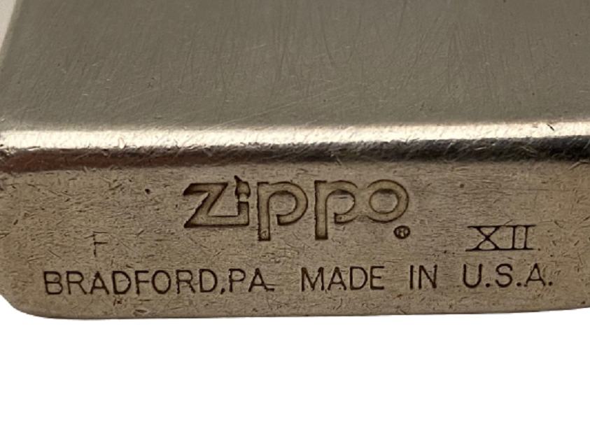 1950 ORJİNAL GÜMÜŞ BENZİNLİ ZİPPO ÇAKMAK USA BRADFORD P.A.  F-XII SİLVER LİGHTER