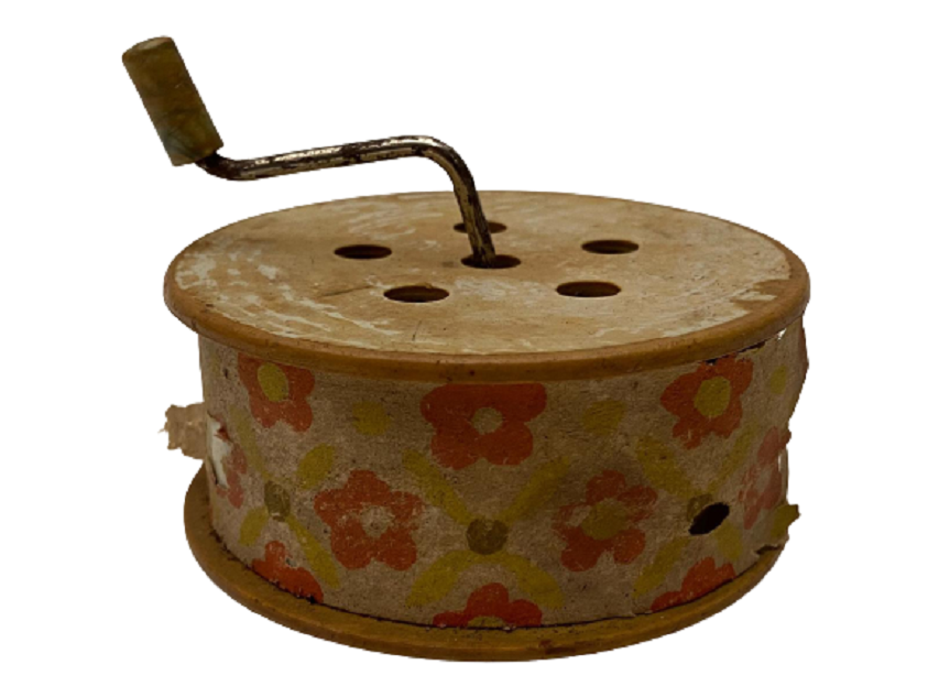 AHŞAP ÜZERİ KAGIT SÜSLEMELİ EL ÇEVİRMELİ KÜZİK KUTUSU OCUK OYUNCAGI 