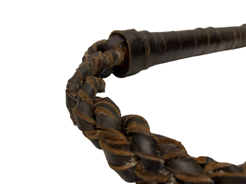 OSMANLI KAMCI AGA İŞİ ELDE TAŞINAN EL YAPIMI DERİ KIRBAÇ