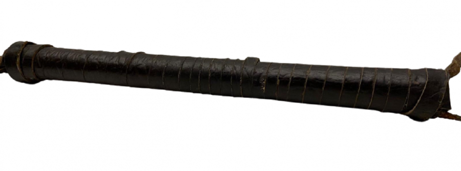 OSMANLI KAMCI AGA İŞİ ELDE TAŞINAN EL YAPIMI DERİ KIRBAÇ