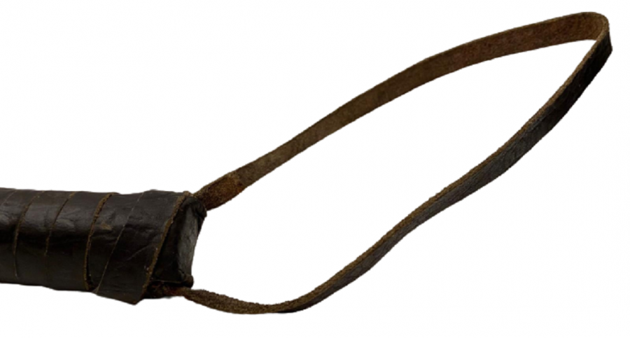 OSMANLI KAMCI AGA İŞİ ELDE TAŞINAN EL YAPIMI DERİ KIRBAÇ