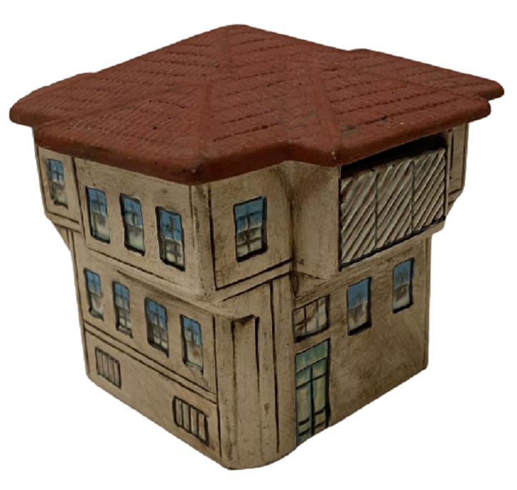 PAMUKBANK SERAMİK OSMANLI AHŞAP KONAK  EV ŞEKLİNDE KUMBARA