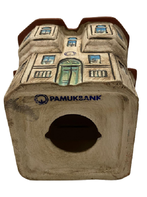 PAMUKBANK SERAMİK OSMANLI AHŞAP KONAK  EV ŞEKLİNDE KUMBARA
