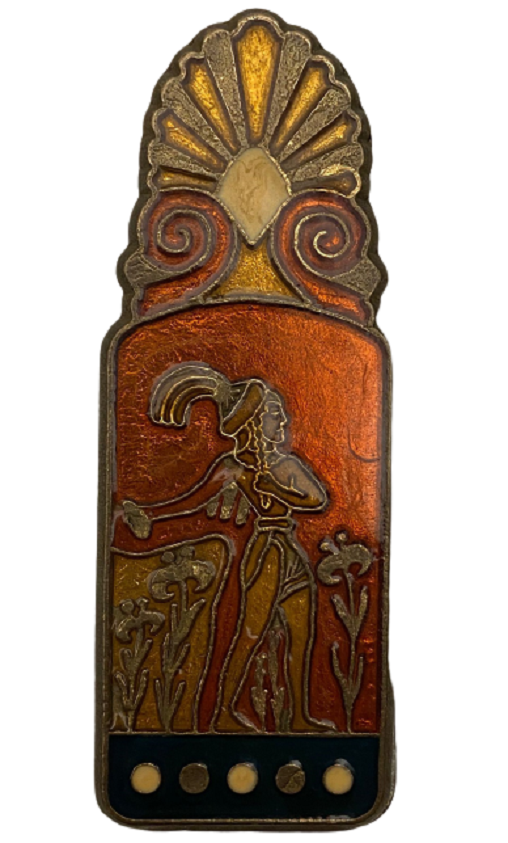 PİRİNÇ ÜZERİ KOMPLE MİNE İŞLEMELİ  KAGIT TUTACAGI KISKAÇ  ÜZERİNDE GRETE YAZILI