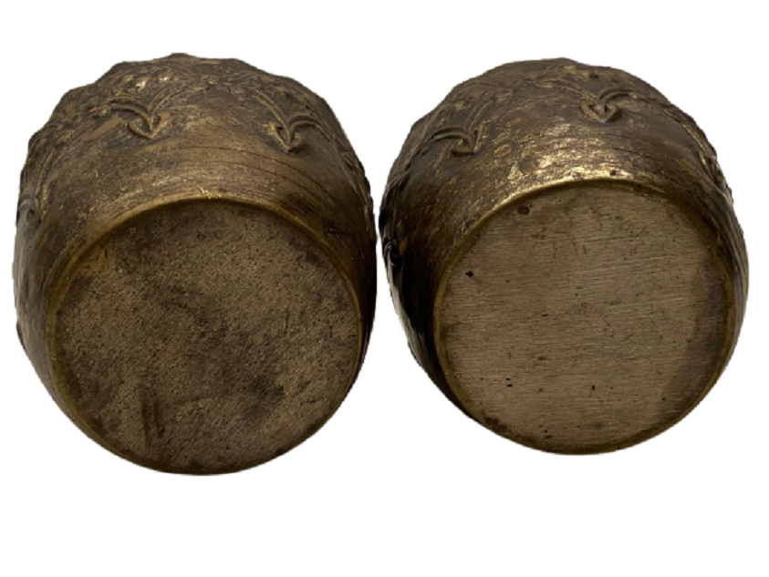 OSMANLI ÜZERİ KABARTMA EL İŞCİLİKLİ İKİ ADAET BARDAK ZARFI